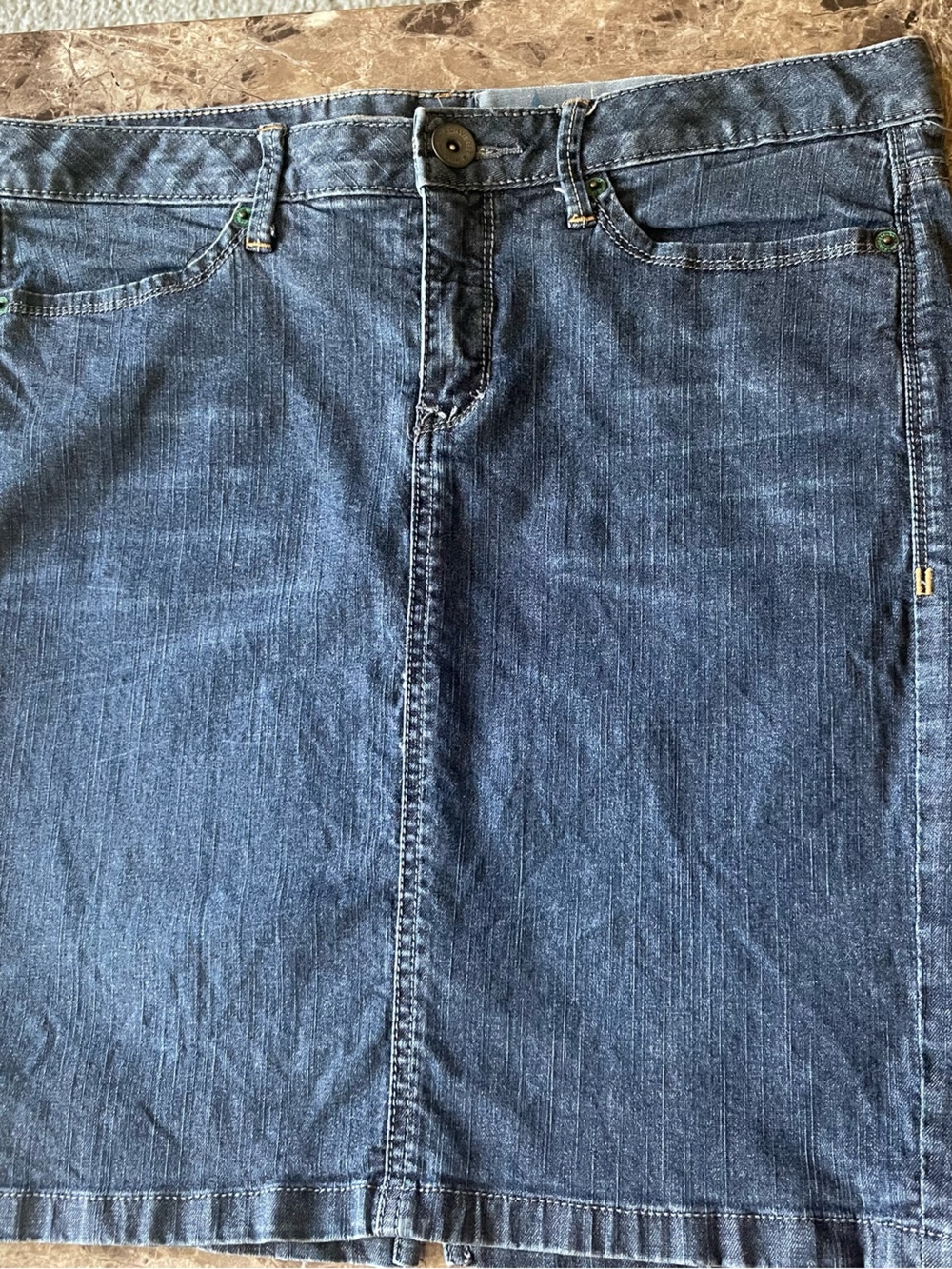 Vintage Converse One Star Denim Skirt Size 10 Y2K Contrast Stitch Mini